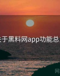 关于黑料网app功能总览