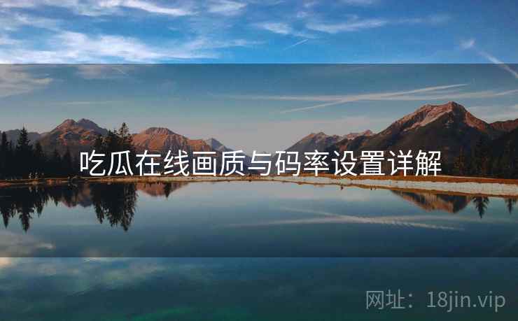 吃瓜在线画质与码率设置详解