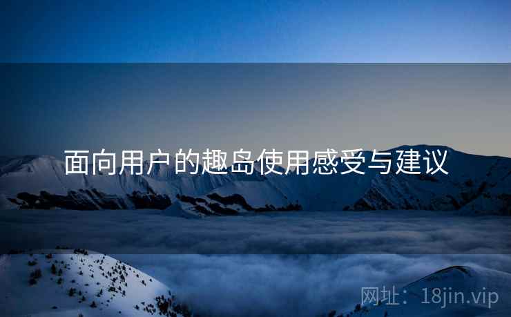 面向用户的趣岛使用感受与建议