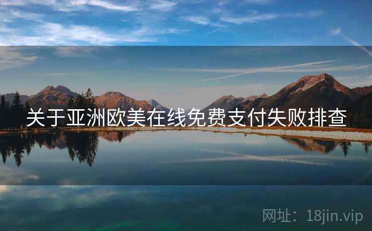 关于亚洲欧美在线免费支付失败排查