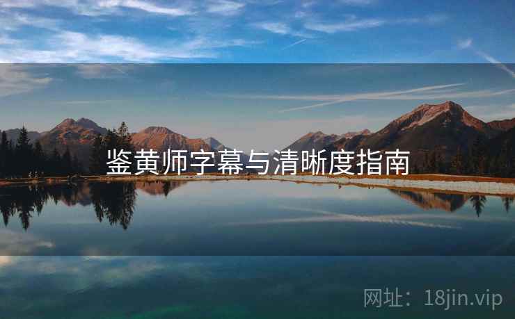 鉴黄师字幕与清晰度指南